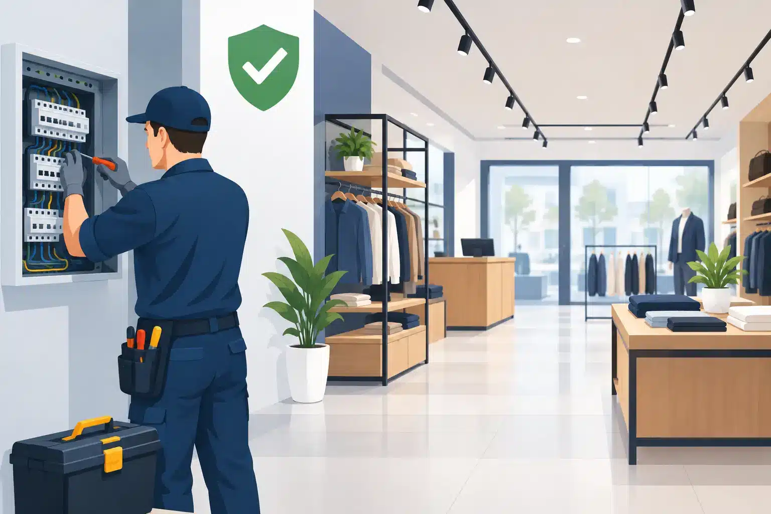 Elektrische installatie winkelruimte conform maken